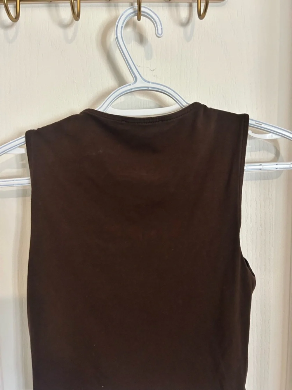 Zara Brown Sleeveless Cropped Tank Top - Picture 3 of 4